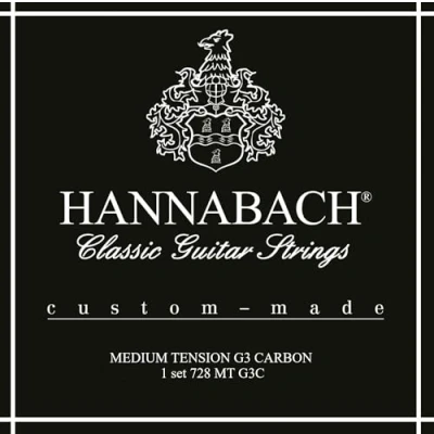 Image of Hannabach Classical Guitar Strings Series 728 Medium Tension Custom Made G3 Carbon Set with 728MTG3C