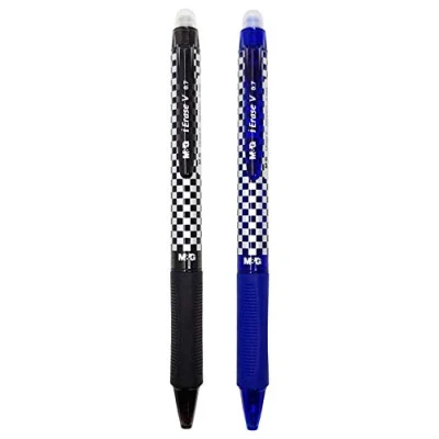 Image of M&amp;G iErase V New &amp; Improved Friction Heat Erasable Retractable Pen (Black + Blue)