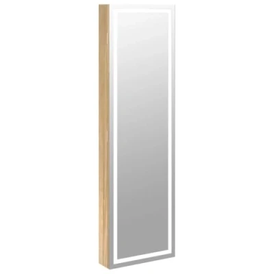 Image of vidaXL Mirror Jewellery Cabinet Armoire with LED Lights Wall Mounted