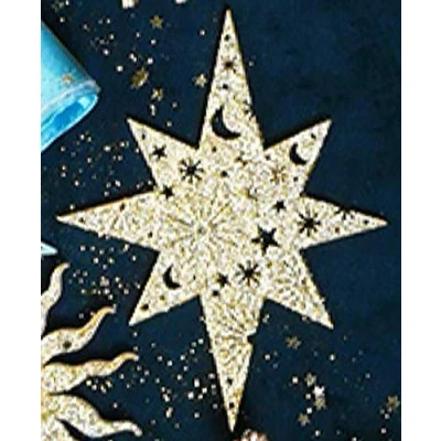 Image of Gisela Graham Gold Glitter Wooden Star of Bethlehem Hanging Christmas Tree Decoration