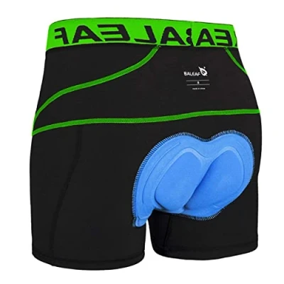 Image of BALEAF Cycling Shorts Mens 4D Padded Mountain Bike Underwear MTB Liner Riding Breathable Bicycle Undershorts Green M