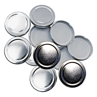 Image of Pack of 12 Replacement 58mm Twist On Jam Jar Lids Silver (Choice Colours)
