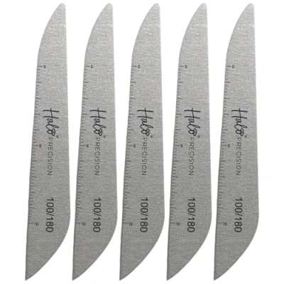 Image of Halo Elite Precision Zebra Nail Files 100/180 Grit (Pack of 5)