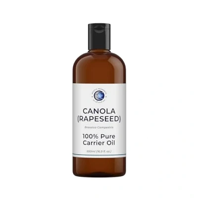 Image of Mystic Moments Canola (Rapeseed) Carrier Oil 500ml Pure &amp; Natural Perfect For Hair, Face, Nails, Aromatherapy, Massage and Dilution Vegan GMO Free