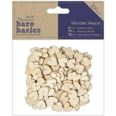 Image of Bare Basics Wooden Hearts, wood, Natural, One Size