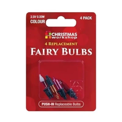 Image of Christmas Workshop 4X Replacement Fairy Bulbs (Colour 2.5V 0.33W)
