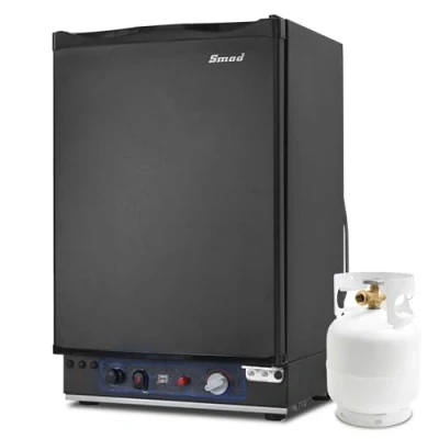 Image of Smad 3 Way Fridge[Upgraded], Gas Camping Fridge, Quiet Caravan Fridge for Campervan RV Leisure Motorhome, Lpg Propane 12V 240V Black, 40L