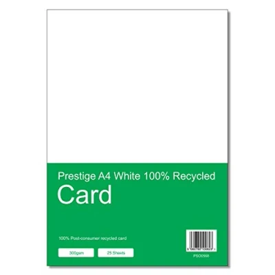Image of Prestige A4 White 100% Recycled Card 300gsm 25 Sheets