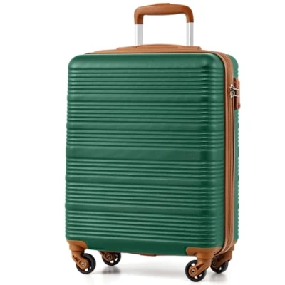 Image of COOLIFE Cabin Suitcase 55x40x20cm for EasyJet Airlines Carry on Hand Luggage Hard Shell Lightweight with TSA Lock and 4 Spinner Wheels (Dark Green, 55x40x20cm)