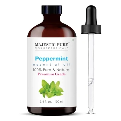 Image of MAJESTIC Pure Peppermint Essential Oil 100% and Natural Premium Grade Oils for Hair Care, Home Diffusers, Skin, Aromatherapy, Massage Humidifiers 100 ml
