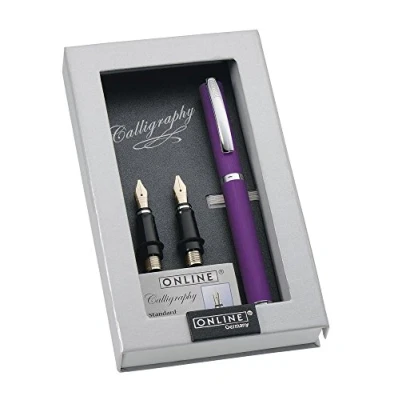 Image of Set Best Writer calligraphy pen Vision Style Lilac, nib 1,4mm, 0,8mm, 1,8mm in Magnet Box