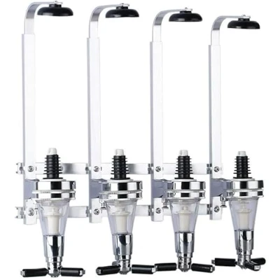 Image of Fundament Wall Mounted Bottle Stand Optic Dispenser Drinks Wine Spirits Steel Bar Butler Home (4 bottles)