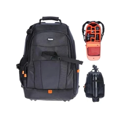 Image of Rollei Fotoliner photo backpack M I large camera (daypack) with DeepL access, laptop compartment, rain cover and hand luggage suitable dimensions in black