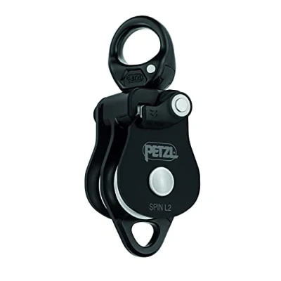 Image of Petzl, Spin L2, Double Pulley With Very High Output Walker, Black, One Size, Unisex Adult