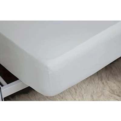 Image of Belledorm Grey Fitted Sheet, 200 Thread Count Percale, Mattress Depth 28cm (Double, Cloud)