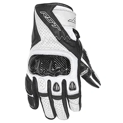 Image of RST 2123 Stunt III CE Men&#039;s Short Sports Leather Motorcycle Gloves White XL