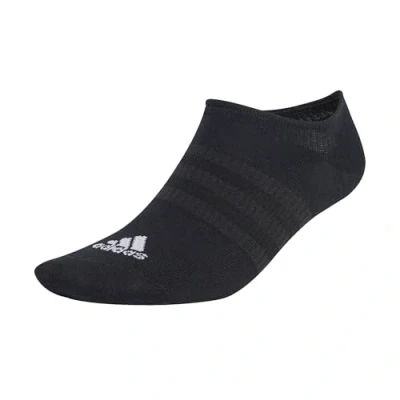 Image of adidas Unisex Kids Thin and Light No Show Socks 3 Pairs, Black/White, 6 7 Years