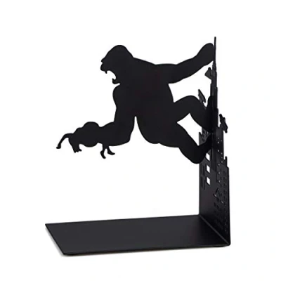 Image of Balvi Kong decorative metal bookend in black colour. Original design