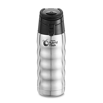 Image of Pioneer Double Wall Vacuum Flask Hot and Cold Drink Bottle with Sports Travel Lid 480ml 0.48L, Stainless Steel