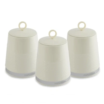 Image of Morphy Richards Dune Set of 3 Canisters Ivory Cream