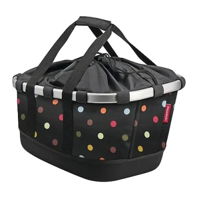 Image of KlickFix Unisex Adult Bike Basket Gt Bicycle Basket, 0304UDO, Dots, Maße: 33 x 27 42 cm