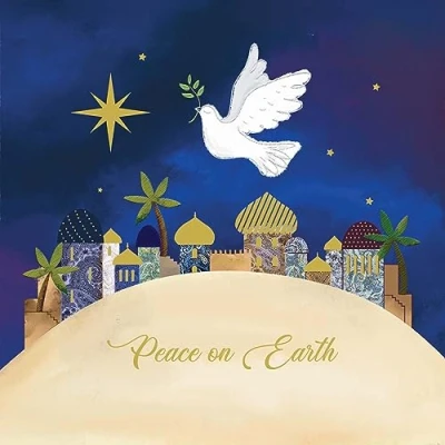 Image of Paper Themes 10 pack of Luxury Christmas Cards with Envelopes (Peace on Earth Dove 1)
