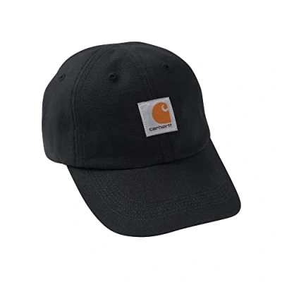 Image of Carhartt Kid&#039;s CB8900 Logo Canvas Cap Child One Size Fits All Caviar Black