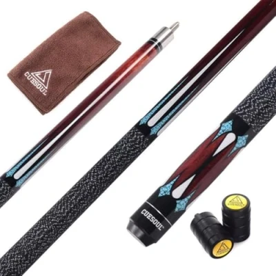 Image of CUESOUL 58 Inch 19 Oz 1/2 Jointed Maple Billiard Pool Cue (CSTB005)