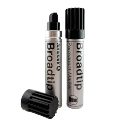 Image of SureMark 2 x Alpha Broadtip Jumbo Permanent Marker Black