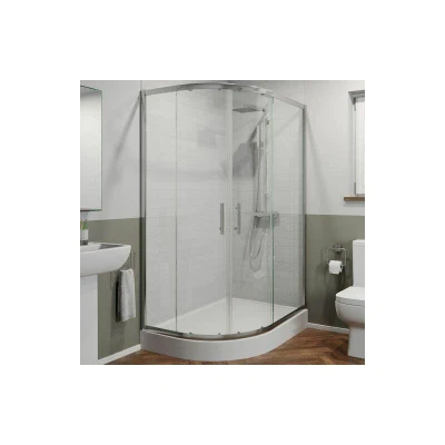 Image of Luxura Offset Quadrant Shower Enclosure 1200 x 900mm with Raised Tray (Left Entry) 6mm