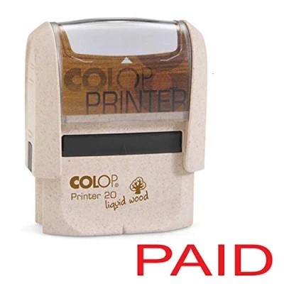 Image of Colop P20 Liquid Wood Paid Eco Friendly Self Inking Stamp (Red Ink)