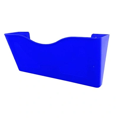 Image of Deflecto Blue Landscape Wall Mounted File Holder A4 Document Leaflet Letter Rack Magazine Folder