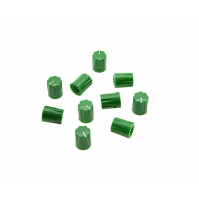 Image of Dopro 10pcs Green Guitar Scalloped Edge Amplifier Knob Cylinder Effect Pedal Knobs