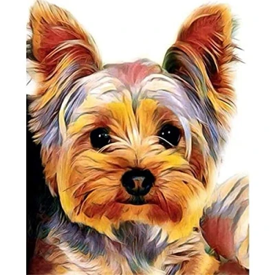 Image of OWN4B Cross Stitch Kits Stamped, Lovely Dog Printed Pattern 11CT 14.2x18.1 inch DIY Embroidery Kit (Puppy)