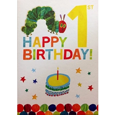 Image of The very hungry caterpillar Happy 1st Birthday Card
