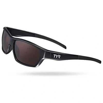 Image of TYR Men&#039;s Cortez Sport Wrap Sunglasses Polarized Rectangular, Brown/Black, One Size