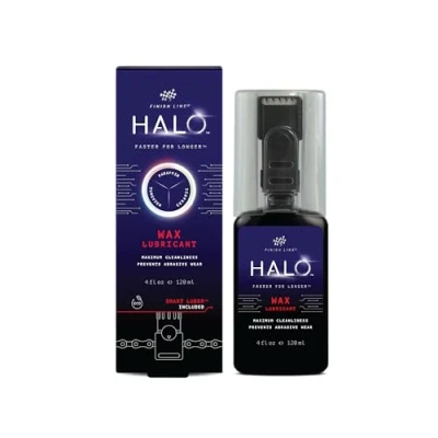 Image of Halo Wax Bike Chain Lubricant Premium Bicycle Care for Extended Drivetrain Performance Efficiency Bottle with Smart Luber, 4 fl oz / 120 ml