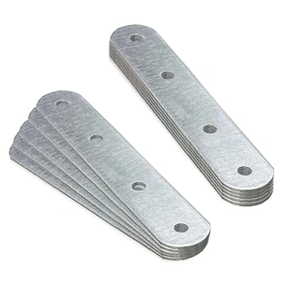 Image of OMIdeas 10 x Connecting Plates (90 25 2) Straight Repair Joining Fixing Mending Flat Bracket Brace Shelf Support Metal Galvanised Connector