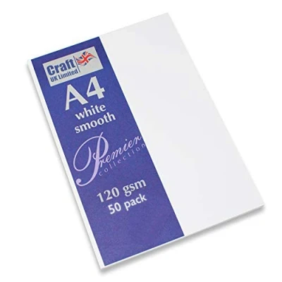 Image of Craft UK 2394 A4 White Paper 120 GSM 50 Sheets