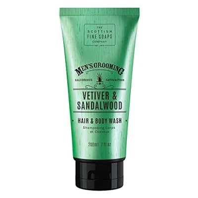 Image of Scottish Fine Soaps Men&#039;s Grooming Vetiver &amp; Sandalwood Hair Body Wash 200ml