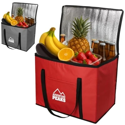 Image of ADVENTURE PEAKS Insulated Cooler Bag Waterproof Leak Resistant Cool Box Lunch With Handle Shoulder Straps &amp; Pocket Thermal For Picnic Camping Beach Travel BBQ (Red, 30 Litre)