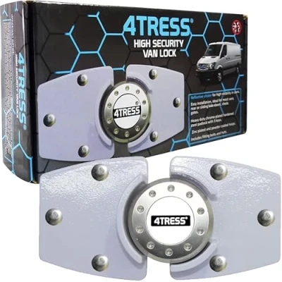 Image of 4TRESS WHITE High Security Anti Theft Van Rear Or Side Door Home Garage Shed Lock Hasp Padlock