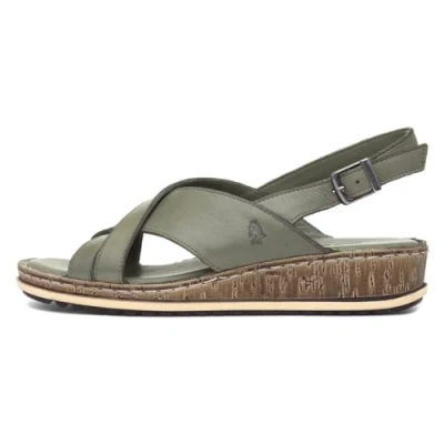 Image of Hush Puppies Women&#039;s Elena Wedge Sandal, Olive, 3 UK