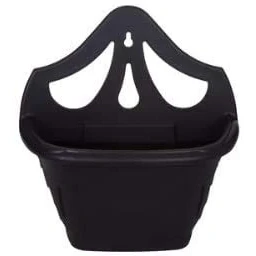 Image of HOMION 31cm Venetian Wall planter Hanging Basket Flower Plastic (BLACK, 3 baskets)