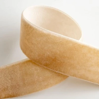 Image of Velvet Ribbon 16mm x 10 Metres Champagne