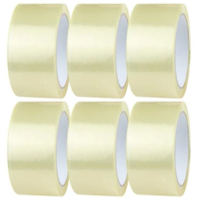 Image of Crimson Starfish Clear Tape 6 Rolls of 48mm x 66m Packaging for Packing Parcels, Boxes, Cartons, Postage, Moving House Adhesive Transparent