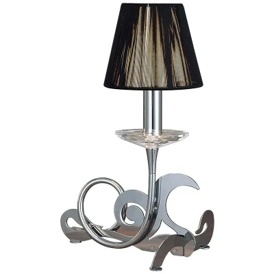 Image of Acanto Table Lamp 1 Light E14, Polished Chrome With Black Shade
