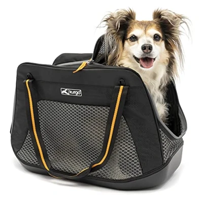 Image of Kurgo Explorer Carrier, Carrier Bag for Small Dogs and Cats, Waterproof Bottom, Lightweight, Large Black