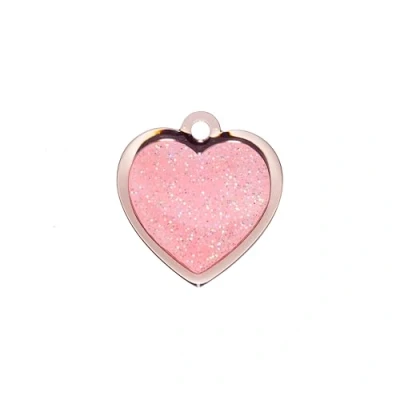 Image of BWM Fashion Personalized Pet ID Tags Dog Tag for Pets Laser Engraved &amp; Personalised Dogs Cats Durable, Strong Deeply Small Heart, Pink