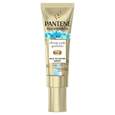 Image of Pantene Hydra Day Hair Serum, For Dry Damaged Hair, Leave in Treatment, 70ml, Milk To Water Serum Thirsty Ends Quencher With Biotin And Baobab Essence, Conditioner